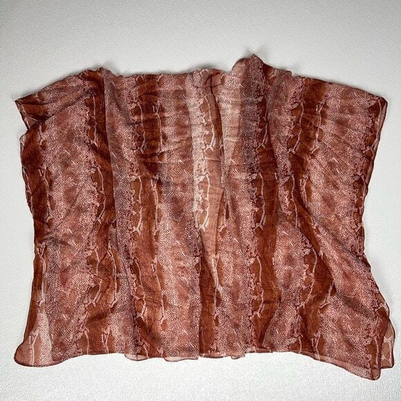 Sonoma Brown Animal Print Open Front Kimono Cover-Up One Size NWT - Picture 6 of 8